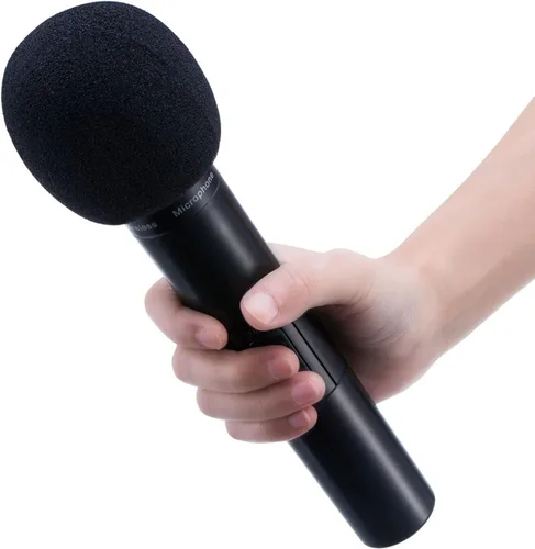 Vista 3 de Mudder Paquete de 10 fundas de micrófono de espuma para micrófono, fundas de micrófono para parabrisas de micrófono, gruesas de mano, desechables