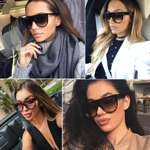 Vista 2 de Gafas de sol de gran tamaño vintage para mujeres hombres, moda marco grande sombras UV400 protección