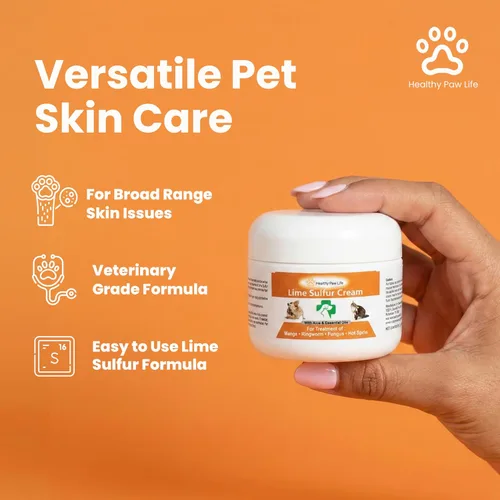 Vista 3 de Healthy Paw Life - Crema para la piel de mascotas con azufre de lima (2 onzas), soporte tópico calmante para la piel de perros, gatos, cachorros