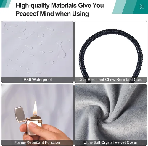 Vista 6 de Almohadilla térmica inteligente para gatos con activación por presión – Cama térmica para perros con temperatura ajustable con temporizador - 13x17