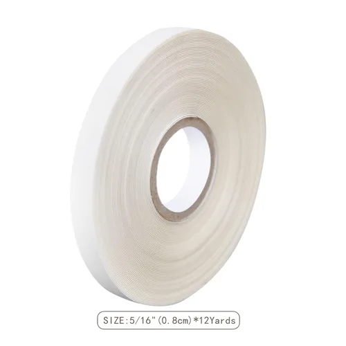 Vista 2 de 5/16"(0.8cm)*12 yardas Cinta para extensiones de cabello con cinta adhesiva de doble cara para extensiones de cabello (blanco)