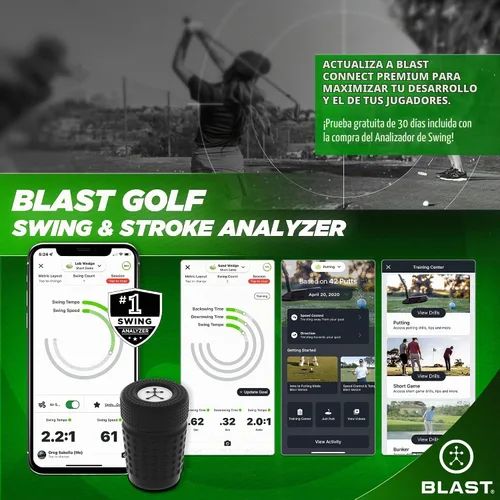 Vista 3 de Blast analizador de golpes de golf, diseñado por profesionales de golf