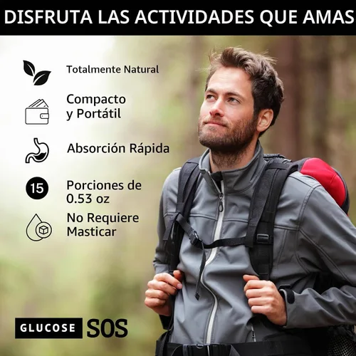 Vista 4 de Comprimidos de Glucosa SOS que se Derriten Hechos con Polvo de Dextrosa, Puré de Frutas Natural, Azúcar, Comprimidos de Glucosa, Suplemento