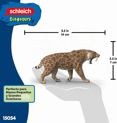 Vista 5 de Schleich Dinosaurios - Figura de juguete Smilodon - Niños a partir de 4