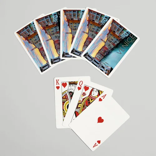 Vista 7 de Lantern Press Venecia, Italia, vista al canal (52 cartas de juego, baraja de cartas de tamaño póquer con comodines)