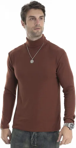 Vista 107 de Camiseta de manga larga para hombre, ajustada, ligera, con cuello de tortuga