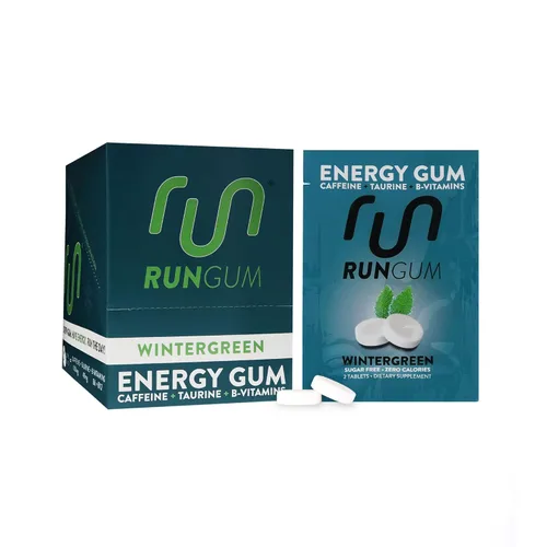Vista 9 de RUN GUM Bubblegum Energy - Goma de mascar de 50 mg de cafeína, taurina y vitaminas B por pieza, 24 unidades (paquete de 12) sin azúcar, cero
