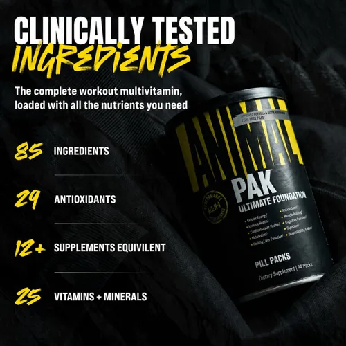 Vista 5 de Animal Pak - Multivitamínico conveniente para hombres y mujeres, paquete diario todo en uno de vitaminas y suplementos - Zinc, vitaminas C, B, D