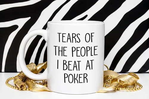 Vista 2 de Poker Gift - Taza de póquer - Lágrimas de la gente que vencí en el póker - Juego - Jugador - Tarjetas - Taza de regalo de jugador de póker 11 oz
