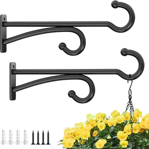 Vista 14 de Ganchos para colgar plantas de 6 pulgadas para interiores y exteriores, soportes de pared para plantas colgantes, canastas, campanillas de viento