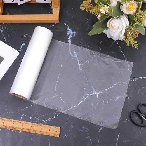 Vista 4 de Estabilizador de bordado soluble en agua transparente de 30 yardas de 7.87 pulgadas, compatible con la mayoría de los aros, rollos de película