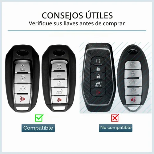 Vista 5 de Funda protectora para llavero de automóvil compatible con Infiniti