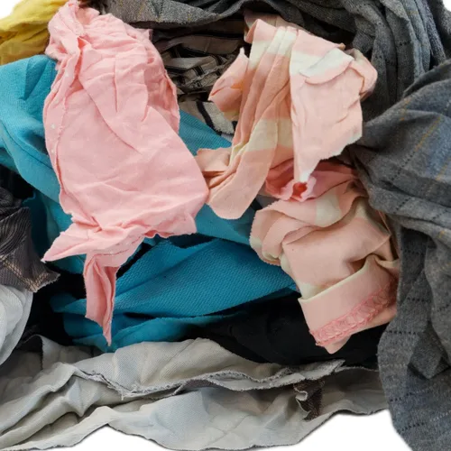 Vista 4 de Reciclado, mezcla de algodón/algodón, trapos - precortados y prelavados - 40 libras - por RagLady