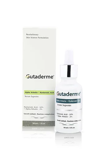 Vista 2 de Suero facial Brightening & Glow con alfa arbutina al 2% + ácido hialurónico 10% – Reduce las manchas oscuras y líneas finas, suero de hidratación