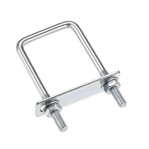 Vista 9 de uxcell Pernos cuadrados en U de 1 "(25 mm) de ancho interior de acero al carbono M8 con tuercas, placa de marco, arandelas redondas