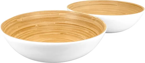 Vista 14 de LEXA Ensaladera de bambú hecha a mano de 12 pulgadas, cuenco de fruta grande de madera de 130 onzas para encimera de cocina, bambú negro, paquete