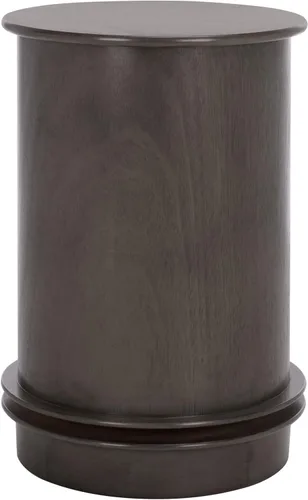 Vista 8 de SAFAVIEH Home Collection - Mesa decorativa negra Tabitha, mesa auxiliar redonda giratoria con 1 cajón y almacenamiento interior de gabinete, diseño