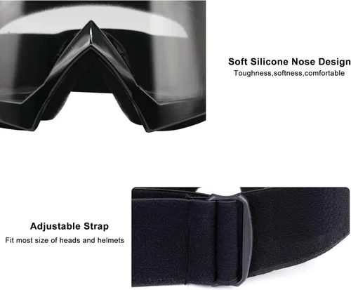 Vista 3 de Gafas de motocross ATV Motocross MX Off Road para hombres, mujeres, adultos, jóvenes, carreras de equitación