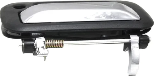 Vista 5 de Manija para puerta trasera Ford F-150 2004-2013 con orificio para llave, bisel negro texturizado con palanca cromada, plástico