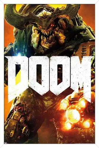 Vista 13 de Trends International Doom - Cyber Demon Wall Poster, 22.4L x 14.7W, Barnwood Framed Version