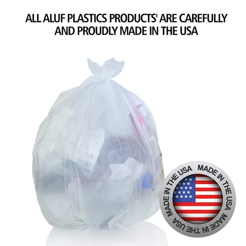 Vista 6 de Aluf Plastics HCR-404816C - Bolsas de basura transparentes de 45 galones de 40 x 48 pulgadas, equivalentes a 16 micrones, bolsas de basura de alta