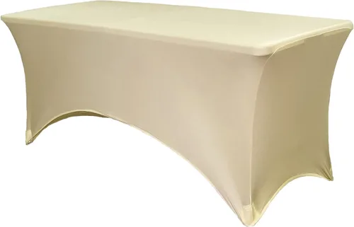 Vista 62 de YOUR CHAIR COVERS - Fundas rectangulares de elastano para mesas de 4 pies, manteles ajustados para eventos de boda, decoraciones de patio, tela Negro
