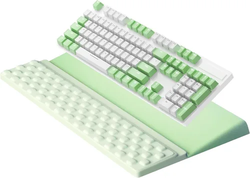 Vista 13 de Ospelelf Almohadilla para reposamuñecas para teclado, cómodo soporte ergonómico para teclado, accesorios de escritorio de oficina, artículos Anémona