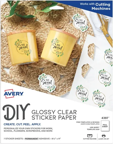 Vista 13 de Avery 4397 - hojas de papel satinado claro con calcomanía para proyectos, 8-1/2 נ11 pulgadas, 7 hojas