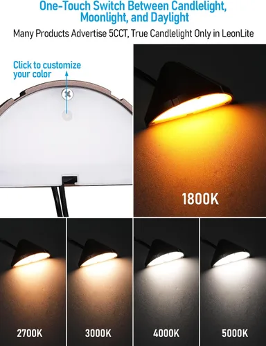 Vista 5 de LEONLITE Luces LED de cubierta de 5 W de bajo voltaje, luz de barandilla de escalera de 12 V, luz de valla de paisaje al aire libre, cable listado 5