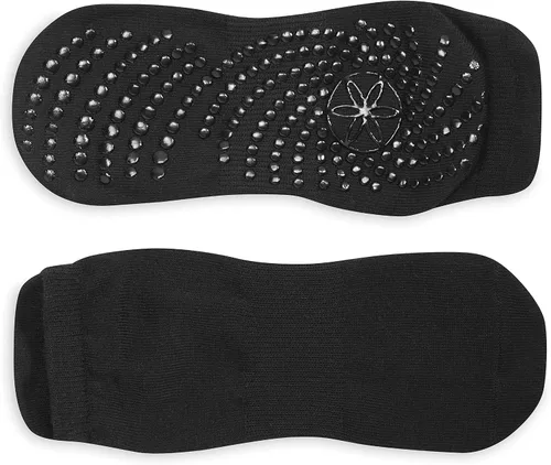 Vista 2 de Gaiam Yoga Socks -Non Slip Fitness Sock Grips for Women & Men Ideal for Home Use & All Types of Yoga, Barre, Dance,Black