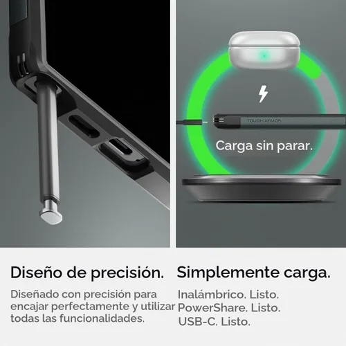 Vista 6 de Spigen Funda Tough Armor diseñada para Galaxy S24 Ultra (2024) [Soporte de apoyo] [Protección de grado militar] - Abyss Green