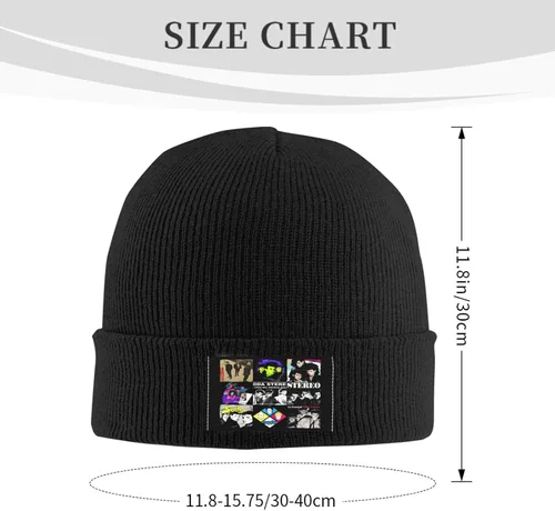 Vista 2 de Soda Rock Band - Gorro de punto estéreo para hombres y mujeres, gorro de punto suave clásico esencial para clima frío, esquí, color negro, Negro
