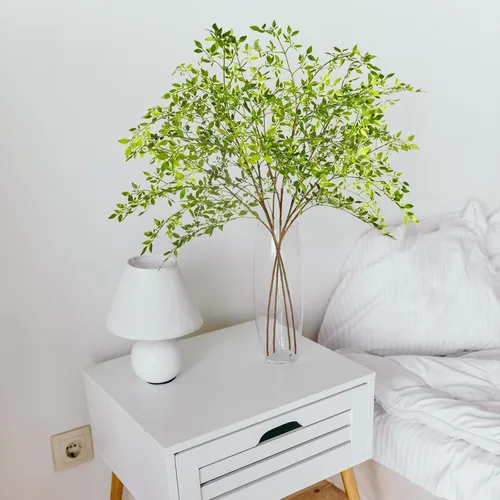 Vista 6 de Ttranewsoo Tallos de vegetación artificial, ramas Nandina de 43.3 pulgadas, tallos altos para plantas artificiales para jarrón, decoración