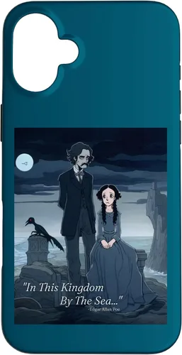 Vista 23 de Funda estética gótica para iPhone 12/12 Pro Edgar Allan Poe y Annabel Lee