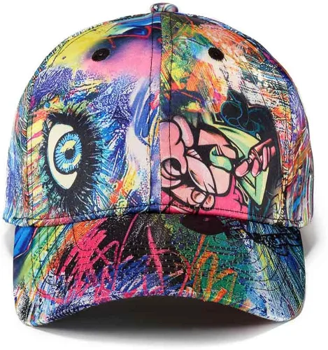 Vista 2 de Quanhaigou Gorra de béisbol estampada sombreros unisex con diseño de graffiti con Snapback y Snapback para el verano