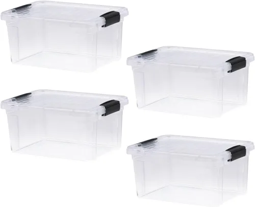 Vista 30 de Superio Mini contenedor de almacenamiento de plástico para crayón, suministros de arte y estuche de costura, organizador pequeño apilable
