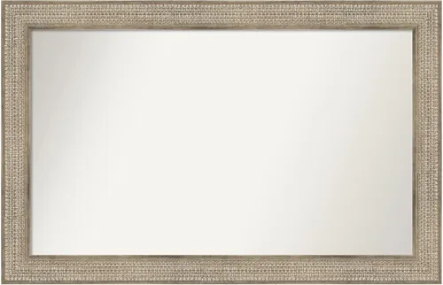 Vista 137 de Amanti Art Espejo de baño plateado para sobre fregadero, 26 x 26 pulgadas, espejo cuadrado de níquel pulido, marco de madera tradicional mediano, se