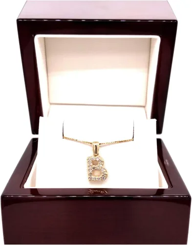 Vista 254 de Collar colgante con letra inicial de diamantes en oro amarillo de 14k (1/10 quilates) 18 pulgadas
