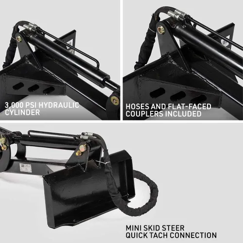Vista 3 de Titan Attachments Mini minicargadora Fronthoe - Accesorio para excavadora de retroexcavadora, sistema de montaje rápido para Toro Dingo, Ditch