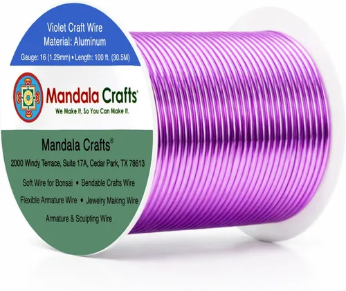 Vista 328 de Mandala Crafts - Alambre de aluminio anodizado de calibre 22 para hacer joyas - 137.2 m de alambre flexible surtido y coloreado - Doble para bonsái