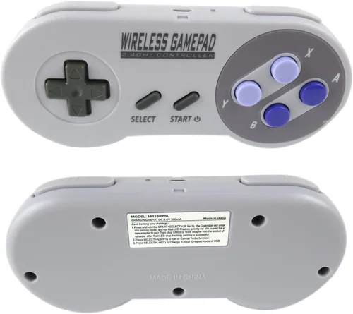 Vista 3 de 2 controladores inalámbricos para SNES Classic Edition MiniNES Classic Edition Gamepad con receptor inalámbrico USB compatible con interruptor