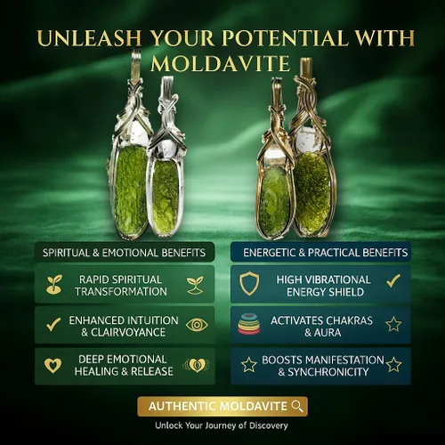 Vista 3 de Moldavite Crystal Necklace Pendant with Herkimer Diamond 0.03 oz de acero plateado