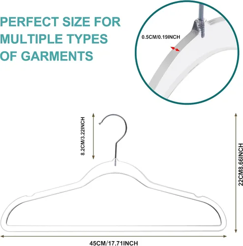 Vista 5 de Quality Hangers Perchas de plástico transparente para ropa, paquete de 50 – 17.5 pulgadas Perchas resistentes para ahorrar espacio y acrílico