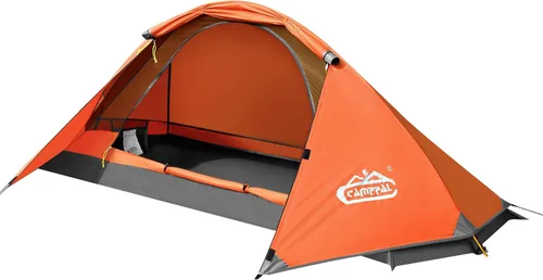 Vista 9 de camppal Tienda de campaña para 1 persona para acampar, senderismo, caza de montaña, tiendas de mochilero, resistencia a las 4 estaciones a prueba