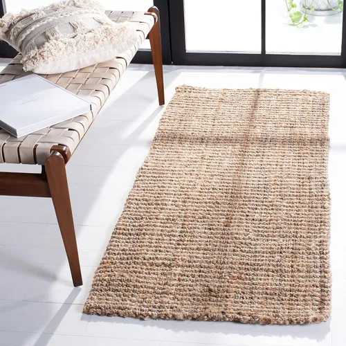 Vista 29 de SAFAVIEH Alfombra 2x3 - Colección de fibra natural - Marrón, yute hecho a mano, estilo granja, textura gruesa de pelo grueso (NF447D)