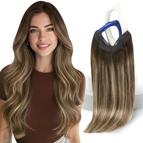 Vista 35 de Sunny - Extensiones de cabello humano real, con cable/hilo y clips ajustables, aplicación invisible, 2.82 onzas, 12 pulgadas, color rubio cenizo
