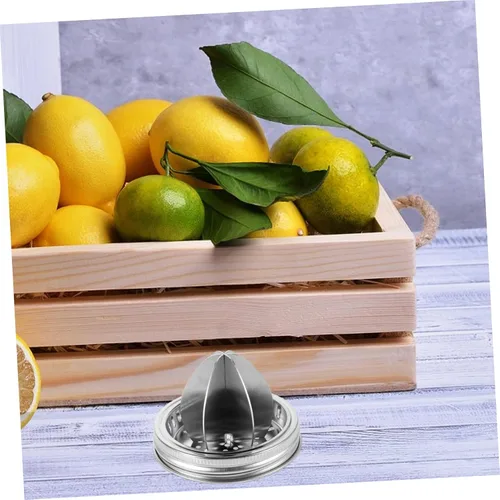 Vista 7 de PRETYZOOM Exprimidor manual de cítricos, exprimidor de limón de mano de acero inoxidable para naranjas, extracción eficiente de jugo con agarre