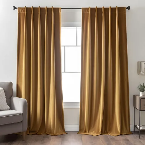 Vista 23 de Cortinas opacas de terciopelo negro para sala de estar, 52 pulgadas de ancho x 63 pulgadas de largo, cortinas opacas de lujo para dormitorio