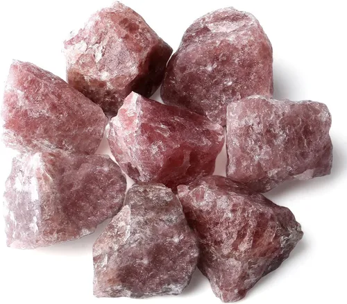 Vista 15 de ZHIYUXI Amatista de 2 pulgadas, cuarzo rosa, cuarzo transparente, fluorita, piedras en bruto, cristales crudos a granel, piedras preciosas naturales