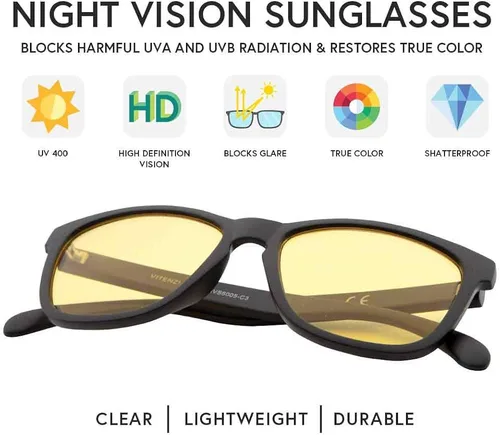 Vista 3 de VITENZI gafas de sol de conducción visión nocturna gafas de sol retro clásico Turín